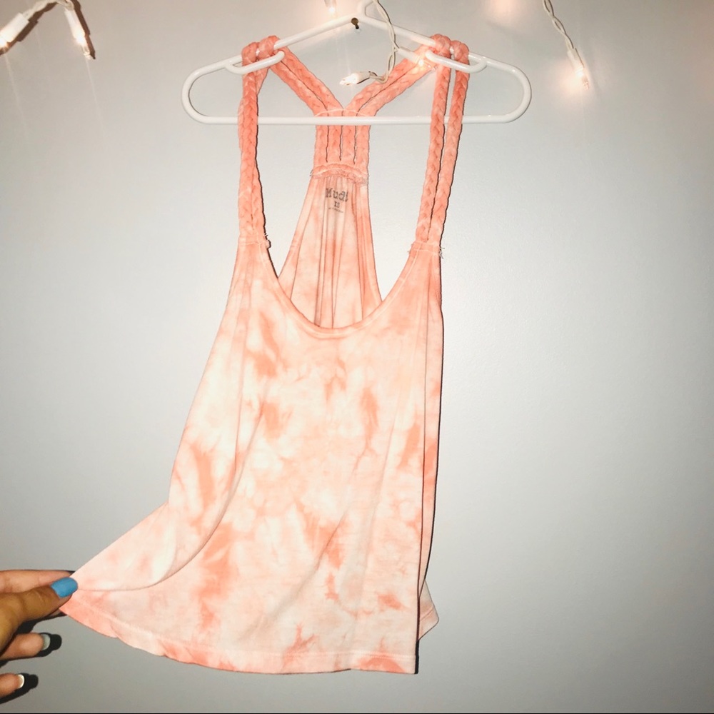 Peach Tie-dye Mudd Crop Top